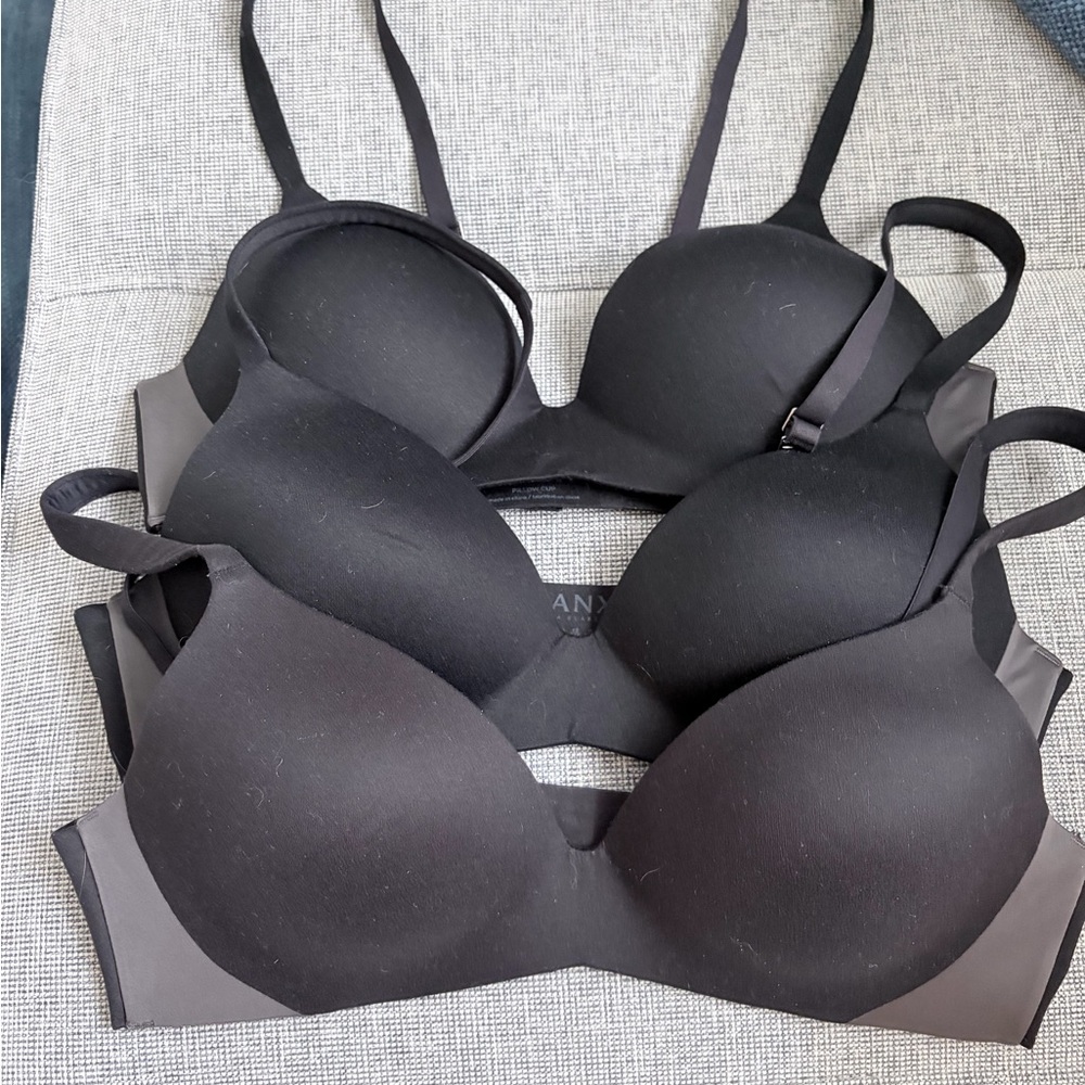 SPANX Pillow Cup Black Seamless T-Shirt Bra Trio